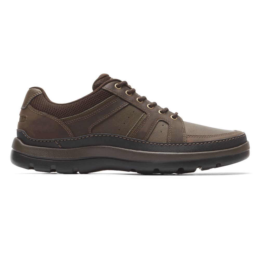 Rockport Men's Get Your Kicks Mudguard Blucher Walking Shoes - Dark Brown - USA (0479JBWUE)